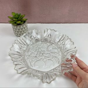 Crystal Glass Fruit Pattern Candy Side Dish